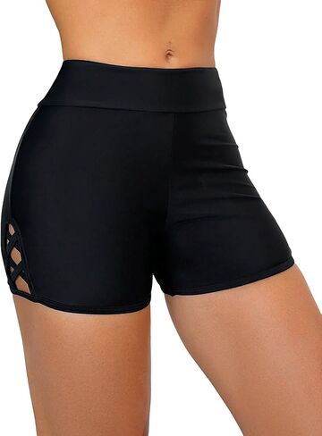 Wdirara Women's Crisscross Hollow Out Swim shorts suit bikini stopwear in Saudi Arabia