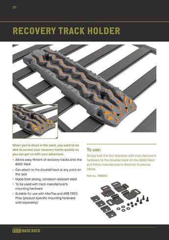 ARB 1780310 BASE RACK TRACK TRACTION Mount Mount Mount in Saudi Arabia