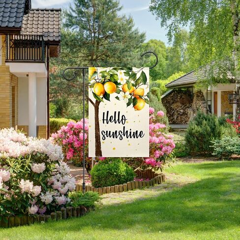 ChloropLastid Hello Summer Garden Flag 12 x 18 Inch Watermelon Strawberry Popsicles Ice Cream Double Sided Decorative Outdoor Yard Flag Small Seasonal Outside House Decoration in Kuwait