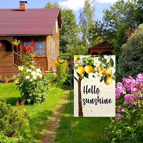 ChloropLastid Hello Summer Garden Flag 12 x 18 Inch Watermelon Strawberry Popsicles Ice Cream Double Sided Decorative Outdoor Yard Flag Small Seasonal Outside House Decoration in Kuwait