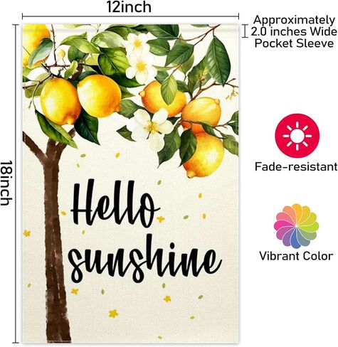 ChloropLastid Hello Summer Garden Flag 12 x 18 Inch Watermelon Strawberry Popsicles Ice Cream Double Sided Decorative Outdoor Yard Flag Small Seasonal Outside House Decoration in Kuwait