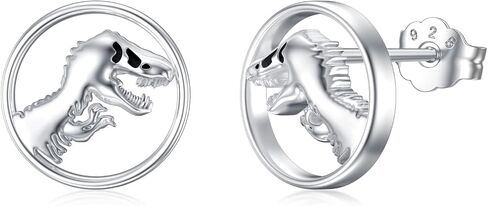 925 sterling الفضة الفضية hypoallergenic stud stud hoop leverback أقراط الديناصور/البقرة/الضفدع/الراكون/الزرافة/الأخطبوط/كورجي أقراط المجوهرات للنساء in Kuwait