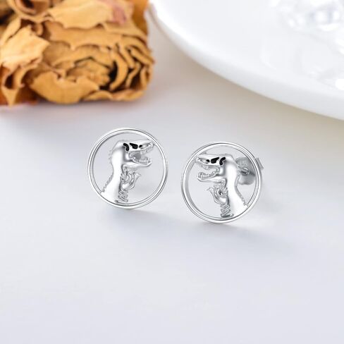 925 sterling الفضة الفضية hypoallergenic stud stud hoop leverback أقراط الديناصور/البقرة/الضفدع/الراكون/الزرافة/الأخطبوط/كورجي أقراط المجوهرات للنساء in Kuwait