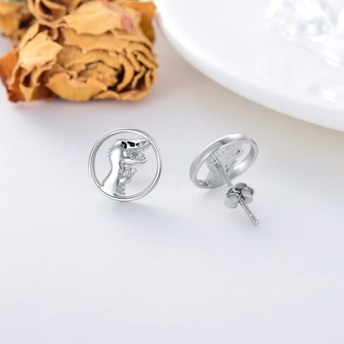 925 sterling الفضة الفضية hypoallergenic stud stud hoop leverback أقراط الديناصور/البقرة/الضفدع/الراكون/الزرافة/الأخطبوط/كورجي أقراط المجوهرات للنساء in Kuwait