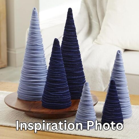 Velvet Cones Set of 3 Navy, Wedding Decor, Minimalist Mantel Decor, Blue Christmas Decor, Tablescape Décor, Holiday Entryway, Tabletop Tree (Navy) in Saudi Arabia