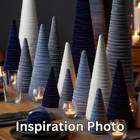 Velvet Cones Set of 3 Navy, Wedding Decor, Minimalist Mantel Decor, Blue Christmas Decor, Tablescape Décor, Holiday Entryway, Tabletop Tree (Navy) in Saudi Arabia