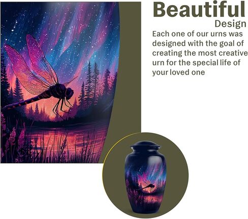 Fashionzaadi الرائعة اليعسوب الصغيرة جرة صغيرة 3 بوصات ، 2 قطعة دفن الجرار الصغيرة للرماد البشري تذكار in Kuwait