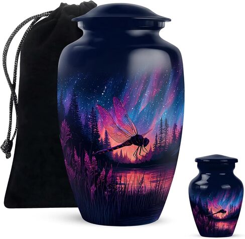 Fashionzaadi الرائعة اليعسوب الصغيرة جرة صغيرة 3 بوصات ، 2 قطعة دفن الجرار الصغيرة للرماد البشري تذكار in Kuwait