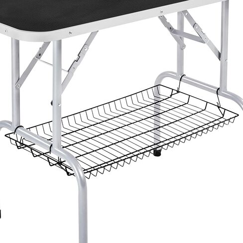 Yaheetech 46'' Pet Grooming Table for Large Dogs Adjustable Height Portable Trimming Table Drying Table w/Arm/Noose/Mesh Tray Maximum Capacity Up to 265Lb, Black in Saudi Arabia