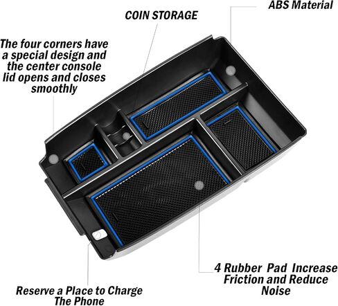 Tacobro Center Center Console Tranizer Tranizer متوافق مع Ford Escape 2020-2024 2025 و 2021 2022 2023 2024 2025 Bronco Sport Cx430 4-Door (ليس لـ U725 2-Door) صندوق تخزين ثانوي-أسود-أسود. in Kuwait