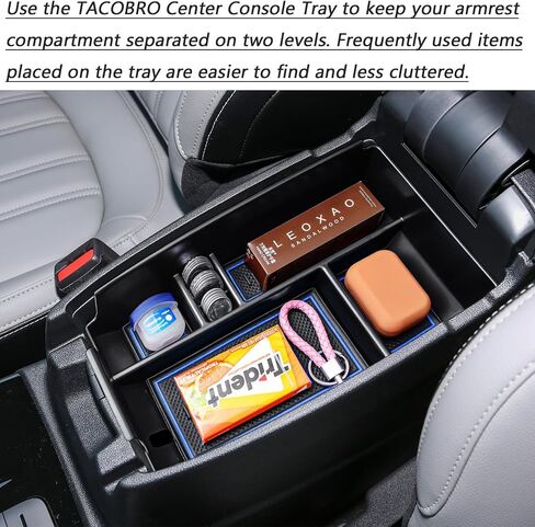 Tacobro Center Center Console Tranizer Tranizer متوافق مع Ford Escape 2020-2024 2025 و 2021 2022 2023 2024 2025 Bronco Sport Cx430 4-Door (ليس لـ U725 2-Door) صندوق تخزين ثانوي-أسود-أسود. in Kuwait