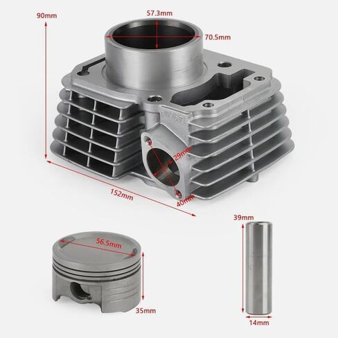 150cc Cylinder Barrel Piston Rings Gasket Top End Kit 57.3mm For HONDA CRF150F CRF 150 F 2006-2017 XR150 XR150L XR150LEK Shadow 2014-2018 in Saudi Arabia