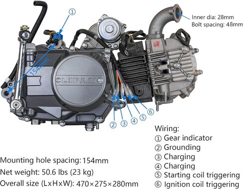 Lifan 125cc Engine Semi-Auto 4 Stroke Motor for Trail Bike CT70 90 110 125 Dirt Bike Trike Four Wheeler in Saudi Arabia