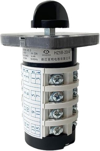 Electric control switch 4 knots 20A 0-6 position Universal changeover rotary cam switch interruptor HZ5B-20/4 in Saudi Arabia