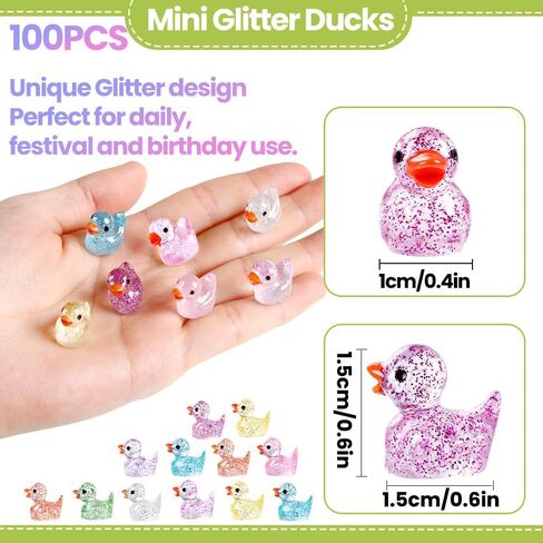 200pcs Mini Resin Ducks 20 Colors Small Tiny Little Duck Figurines to Hide Miniature Figures for Dollhouse Micro Garden Landscape Decoration Craft Party Favors Toys in Saudi Arabia