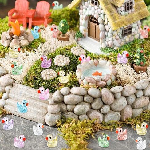 200pcs Mini Resin Ducks 20 Colors Small Tiny Little Duck Figurines to Hide Miniature Figures for Dollhouse Micro Garden Landscape Decoration Craft Party Favors Toys in Saudi Arabia