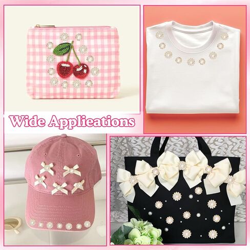 160 Pcs Jewels for Hats, Sew on Rhinestones for Bedazzling, 10/12/14 mm Crystal Glass with Flower Metal Base, Flatback Sew on Pearls, Gems for Clothes Shoes Bags & Sewing Accessories in Saudi Arabia