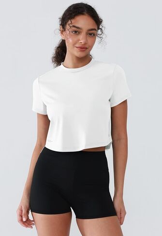 Women's Breathable Workout Top Loose Fit - Moisture Wicking Athletic Shirt, Short Sleeve Gym Tee with Mesh Panels in Kuwait