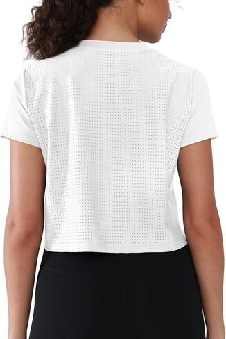 Women's Breathable Workout Top Loose Fit - Moisture Wicking Athletic Shirt, Short Sleeve Gym Tee with Mesh Panels in Kuwait