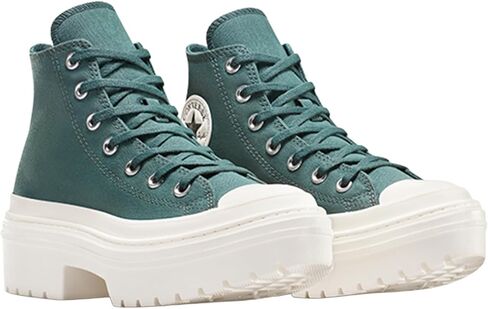 حذاء رياضي قماشي Chuck Taylor All Star Lift من Converse للجنسين - طراز إغلاق برباط - أبيض/أزرق شرنقي 7.5 in Kuwait