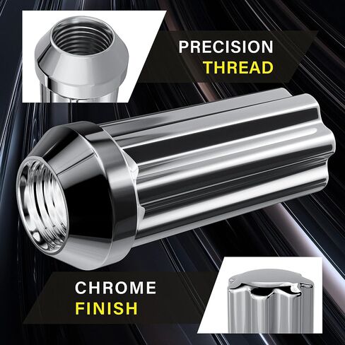 M14x1.5 Lug Nuts Black with Spline Tuner, 2 inches Tall with Cone Seat, Black Electrophoresis Compatible with Chevrolet Silverado Suburban 1500 Ford Expedition, Set of 32+1 in Saudi Arabia