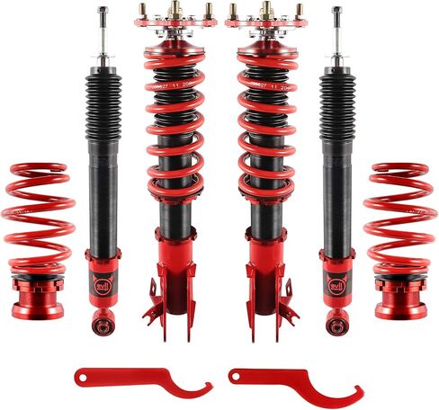Coilovers Evil Energy Coilovers متوافقة مع Honda Civic 2006-2011 ، طقم خفض الارتفاع القابل للتعديل ، مجموعة التعليق Twin-Tube لركوب مريح ، أحمر ، أحمر in Kuwait