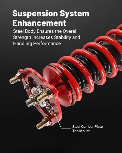 Coilovers Evil Energy Coilovers متوافقة مع Honda Civic 2006-2011 ، طقم خفض الارتفاع القابل للتعديل ، مجموعة التعليق Twin-Tube لركوب مريح ، أحمر ، أحمر in Kuwait