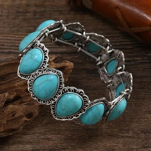 Gold Western Bracelets for Women Boho Turquoise Cuff Bracelet Country Concert Outfits Cowboy Chic Cowgirl Accessorie 2025 Fashion Jewelry in Saudi Arabia