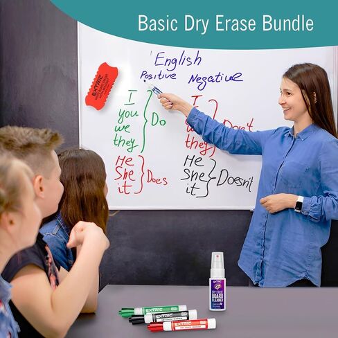 Dry Erase Markers Fine Tip and Chisel Tip, 8 White Board Markers Dry Erase, Mixed Tip 4 Thick and Thin Dry Erase Markers, Whiteboard Markers School Supplies for Teachers and Students in Kuwait