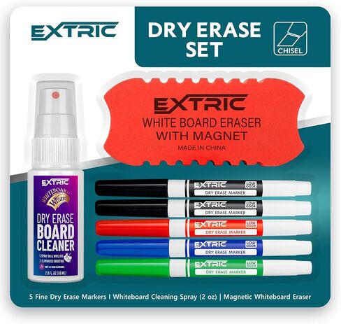 Dry Erase Markers Fine Tip and Chisel Tip, 8 White Board Markers Dry Erase, Mixed Tip 4 Thick and Thin Dry Erase Markers, Whiteboard Markers School Supplies for Teachers and Students in Kuwait