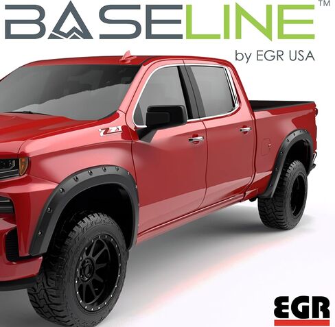 EGR BLF1002 - Fender Fender Fender Flares مع مظهر الترباس المحاكاة - متوافق مع 2019-2022 شيفروليه سيلفرادو 1500 (مع 6 /8 قدم. السرير) in Saudi Arabia