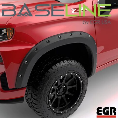 EGR BLF1002 - Fender Fender Fender Flares مع مظهر الترباس المحاكاة - متوافق مع 2019-2022 شيفروليه سيلفرادو 1500 (مع 6 /8 قدم. السرير) in Saudi Arabia