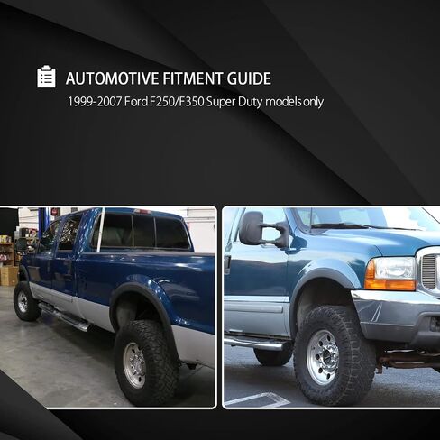 AutoZensation متوافق مع 1999-2007 Ford F250 F350 F450 Super Duty ، 4pc Matte Black Front + مشاعل Fender الخلفية الخلفية in Kuwait