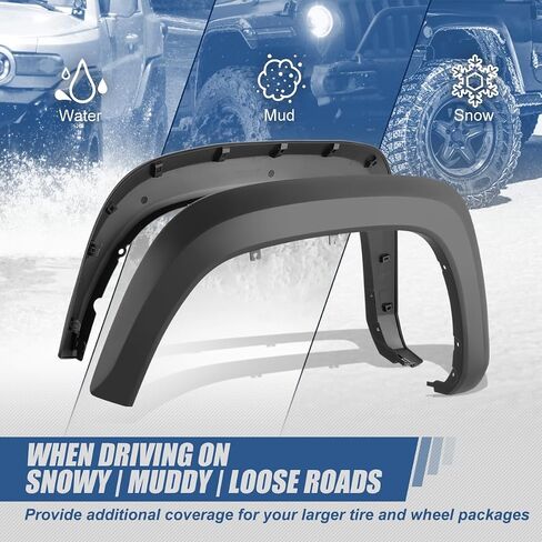 Auto Dynasty 2 Piece Factory Style Paintable Front Wheel Fender Flares Cover Kit Compatible with Toyota Tacoma 2016-2023, Driver and Passenger Side, Matte Black in Saudi Arabia