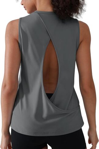 Workout Tank Tops for Women Cross Backless Sleeveless Loose Fit Athletic Tops Athletic Yoga Gym Running Shirts in Kuwait