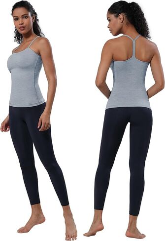 BUBBLELIME Women's Compression/Cotton Sleeveless Racerback Basic Crop Tank Tops Stretchy Casual Workout Yoga Sports Shirts in Saudi Arabia