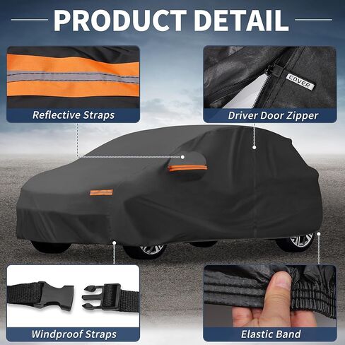X AutoHaux Cover Cover في الهواء الطلق مقاوم للماء الحماية من أشعة المطر الثلج مع حماية مع الباب الأيسر سستة 210D-PU لتويوتا كورولا كروس in Saudi Arabia