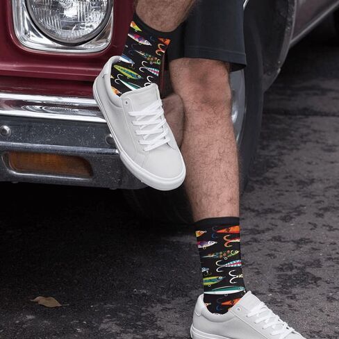 WOAIDY Funny Socks for Men, Novelty Holiday Crew Socks for Dad, Husband, Friends in Kuwait