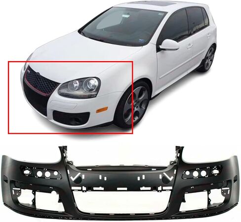 FITPARTS متوافقة مع غطاء المصد الأمامي 2005-2010 VW Jetta GTI CITY CLASOCI COMMANTLY EUROPA GLI HIGHLE SEL SE TDI Sedan Wagon. جديد ، مستعد مع ثقوب ضباب الضباب. VW1000161 2006 2007 2009 2009 in Saudi Arabia