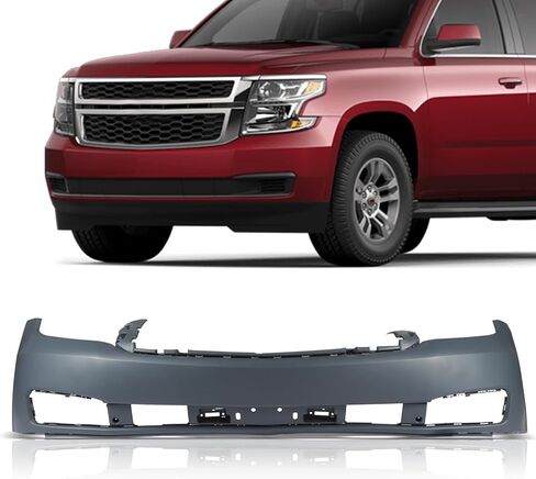 Front Bumper Cover Fits for Chevrolet Tahoe Suburban 2015 2016 2017 2018 2019 2020 Front Bumper with Radar Hole Plastic Front Bumper Factory Specification GM1000974 in Kuwait