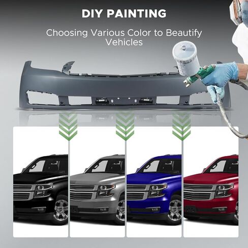 Front Bumper Cover Fits for Chevrolet Tahoe Suburban 2015 2016 2017 2018 2019 2020 Front Bumper with Radar Hole Plastic Front Bumper Factory Specification GM1000974 in Kuwait