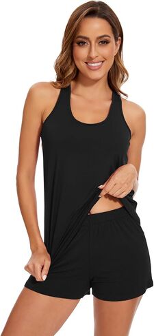 Wiwi Soft Viscose من بيجامات الخيزران للنساء Tank Top و Shorts Sleepwear Cool PJS Pajama Set S-XXL in Saudi Arabia
