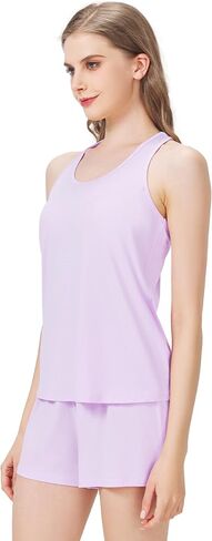Wiwi Soft Viscose من بيجامات الخيزران للنساء Tank Top و Shorts Sleepwear Cool PJS Pajama Set S-XXL in Kuwait