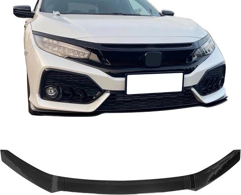 Ikon Motorsports ، Lip الأمامي الوفير متوافق مع 2017-2021 هوندا سيفيك هاتشباك و SI ، HFP Gloss Black Pp Front Air Dam Chin Spoiler 3pcs ، 2018 2019 2020 in Saudi Arabia