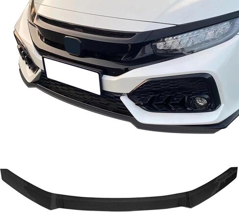 Ikon Motorsports ، Lip الأمامي الوفير متوافق مع 2017-2021 هوندا سيفيك هاتشباك و SI ، HFP Gloss Black Pp Front Air Dam Chin Spoiler 3pcs ، 2018 2019 2020 in Kuwait