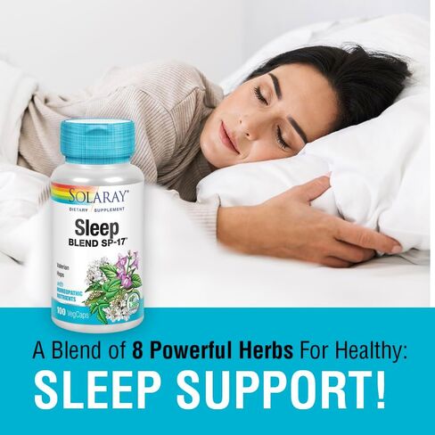 Solaray Sleep Blend SP-17 | مزيج العشبية مع مغذيات الملح الخلية للمساعدة في دعم النوم الصحي والاسترخاء | غير المعدلة وراثيا ، نباتي | 100 VEGCAPS in Saudi Arabia