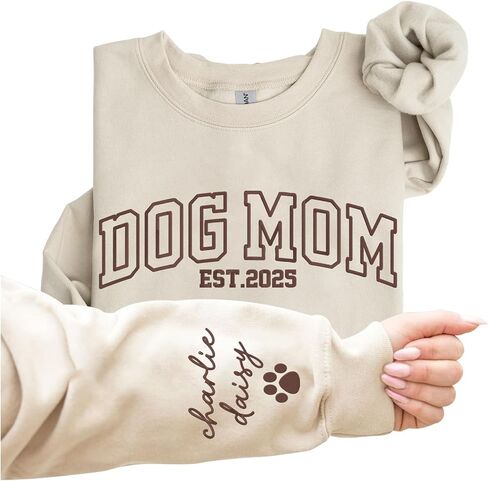 Custom Embroidered Dog Mom Sweatshirt - Dog Mom Gifts for Women in Kuwait