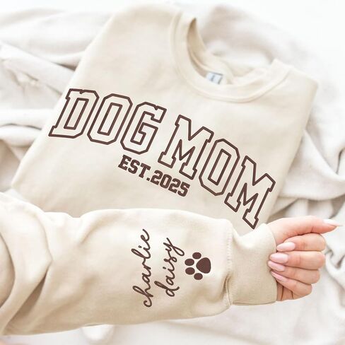 Custom Embroidered Dog Mom Sweatshirt - Dog Mom Gifts for Women in Kuwait