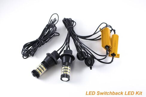 زوج Xotic Tech Pair 7440 7440A Switchback Dual Color LED LED مصابيح الإشارة الأمامية مع المقاومات الخالية من الأخطاء المضادة للضرب المتوافقة مع Ford F150 أو Toyota أو Honda in Kuwait