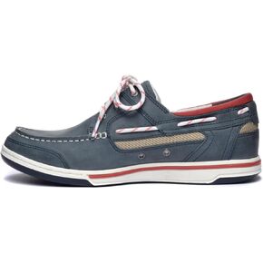 Sebago Triton Three Eyelets Boat Shoes - Waxed Nubuck Leather Moccasins with Breathable Mesh Lining, Comfy EVA Insole, and Rubber Outsole in Kuwait